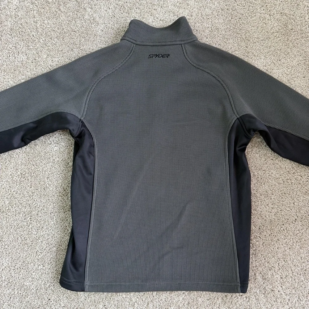 Spyder Pullover Mens Small Gray 1/4 Zip Fleece Thermal Colorblock Ski Top